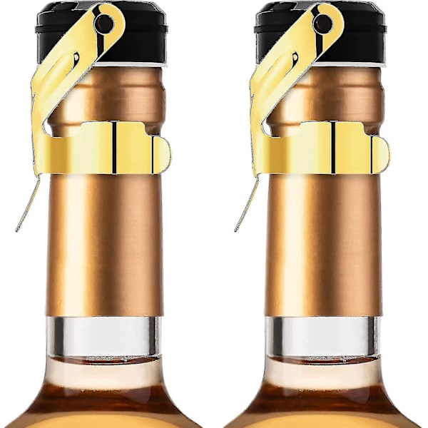 Champagnepropp, 2-pack Rostfritt Stål Champagneflaska Plugg Tätning För Cava Prosecco Mousserande VinproppBY Gold