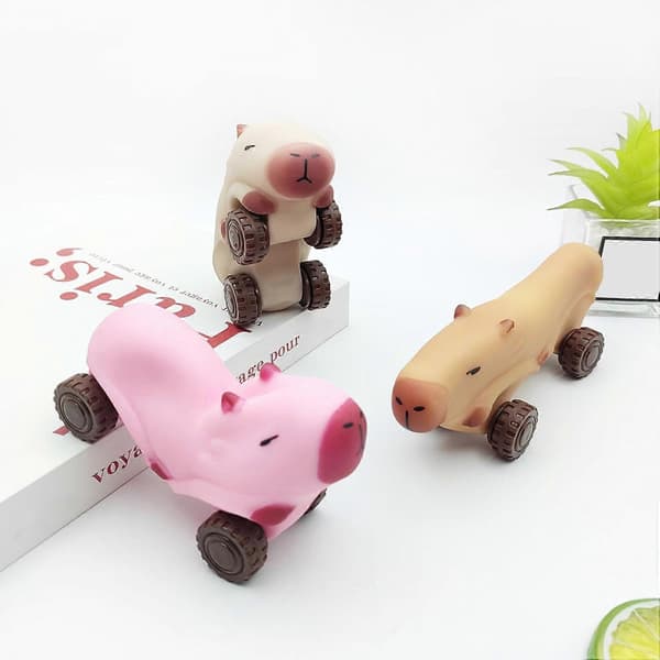Cartoon Capybara Bil Leksak Stress Relief Transformbar Capybara Lastbil Klämma Sensorisk Leksak Barn Tonåringar Brown