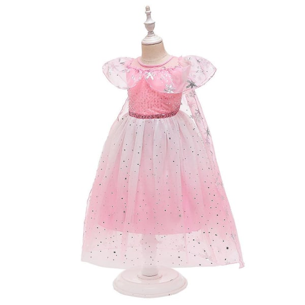 Prinsesse Elsa Kostume Til Børn Halloween Fest Cosplay Kjole Jul Karneval  [DmS] Pink 130CM