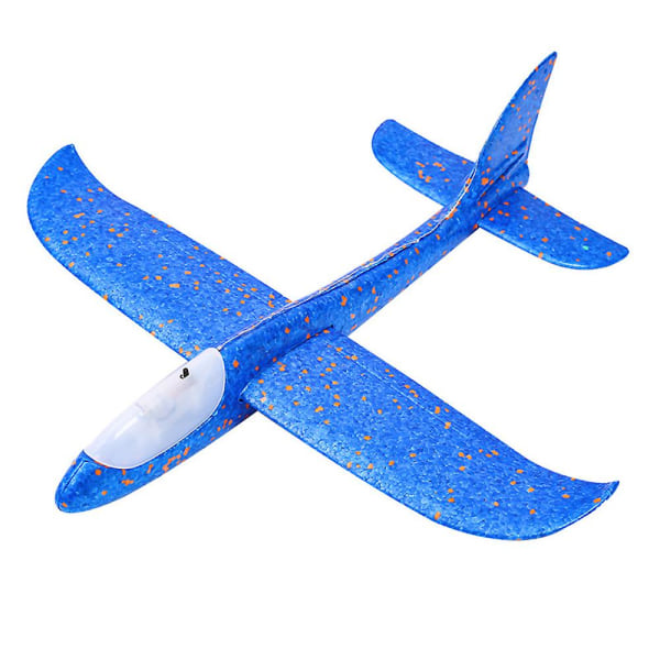 48 cm Stor Skumfly Glider Håndkast Fly Inertial Utendørs Lansering Barn Leke [DmS] Blue Body Light