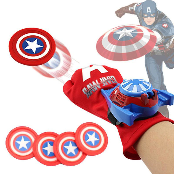 Marvel Dc Superhelte Handske Web Shooter Dart Blaster Launcher Legetøj Børn Gave  [DmS] Captain America