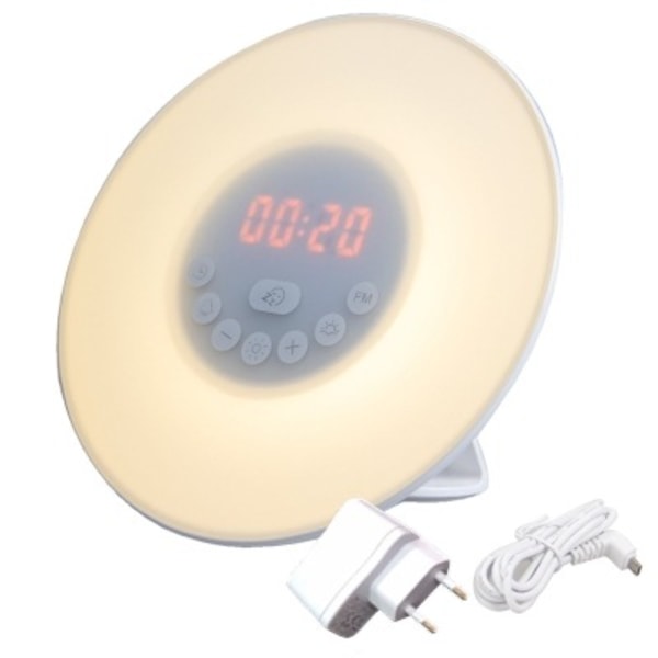 Philips Wake-up Light - Vågn op mere udhvilet, mindre stresset - Simuleret solopgang - 2 naturlige vækkelyde - Med 10 lysintensiteter - FM radio - Læselampe Vit -