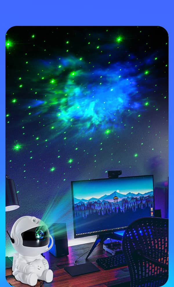 Astronaut stjernelys, stjernehimmel atmosfære natlys