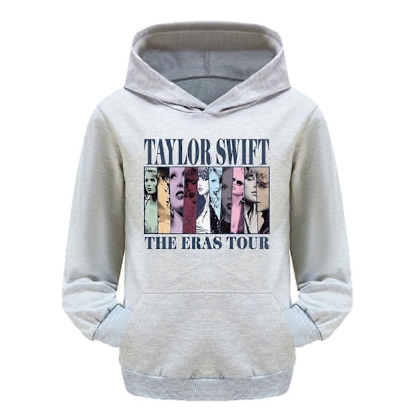 Pop Taylor Swift Julegaver The Eras Tour Hoodie Jenter Gutter Hettestroffegenser Pullover Topper Barn Tenåringer Grey 10