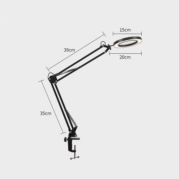 5X Forstørrelsesglass LED Foldbar Stativ Klemme Skrivebordslampe Lys Skjønnhet Forstørrende