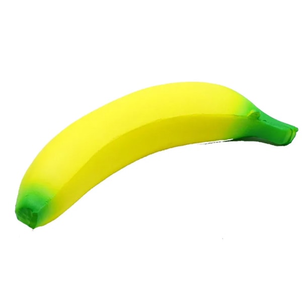 Anti-stress Squishy Banan Leksaker Långsamt stigande Jumbo Squishy Frukt Kläm Leksak Rolig Stress Reliever Minska trycket Prop Yellow