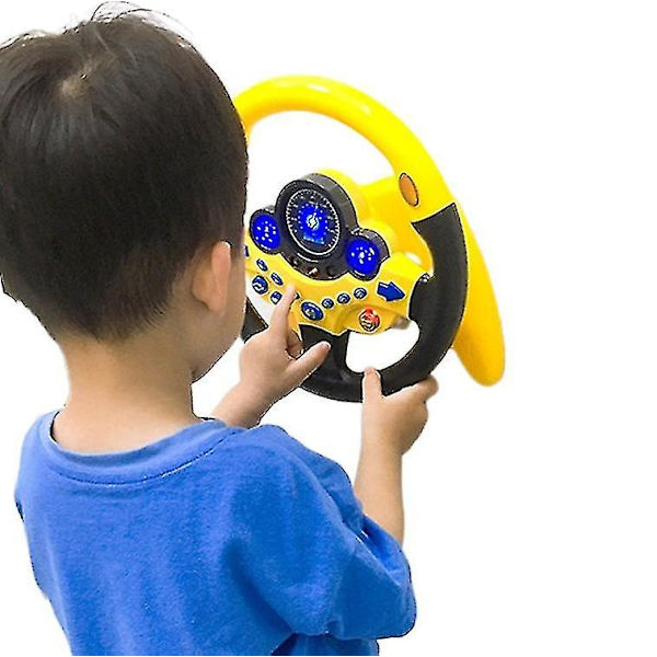 Interaktiv Simuleringsbil Ratt Leksak för Barn och Spädbarn Black Yellow