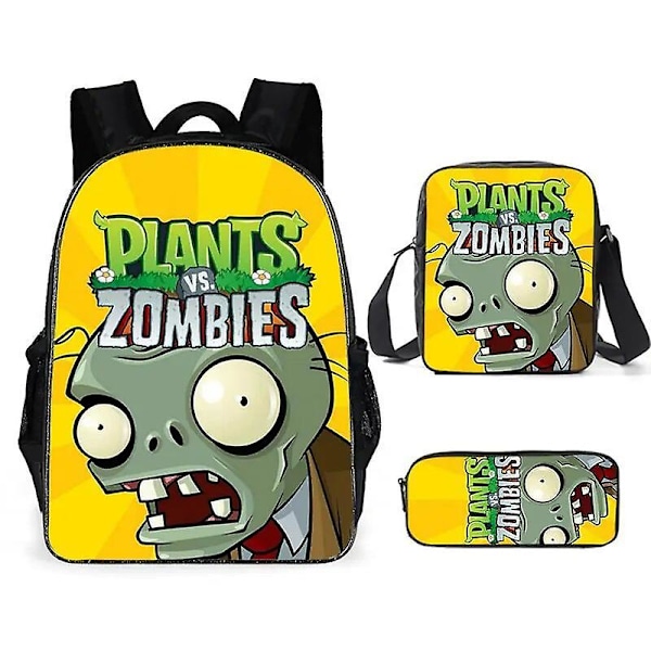 Plants Vs. Zombies 3 kpl Set Lasten Reppuja Peli Oheislaite Tyttö Pojat Reppu Koulureput Sarjakuva Kindergarten Rucksack Lahja 2