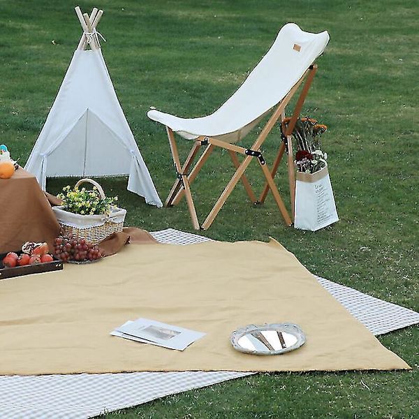 Erittäin suuri piknik-ulkotakki kätevää matto-tote-keväällä ja kesällä - loistava rannalle, leirintäalueelle, hiekkaa hylkivä khaki M