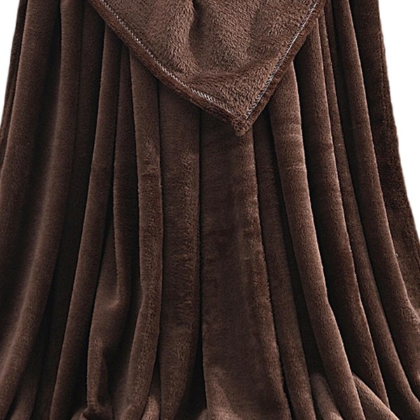 Falsk Pels Fleece Tæppe Stor Sofa Mink Sengestøtte Blød Varmt Dobbelt & King Størrelse FkBY Coffee