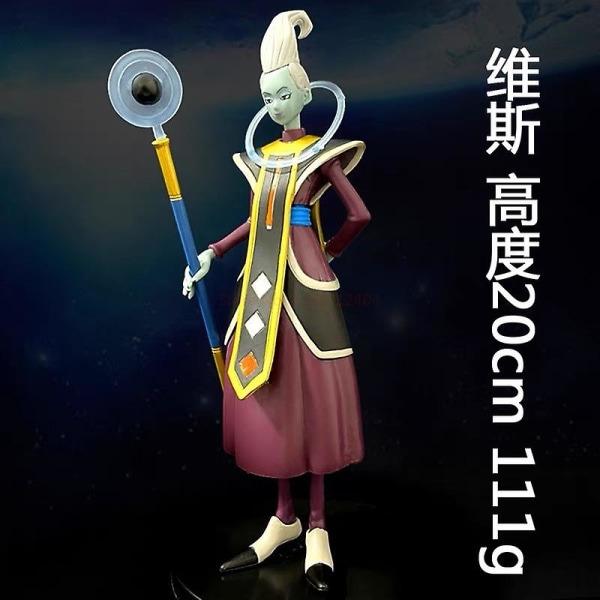 Dragon Ball Whis Beerus Figur Goku Anime Figurer Guderne for Ødelæggelse Figurine Pvc Statue Model Dukke Samleobjekter Legetøj Børnegave (FMY) 21cm Whis no box