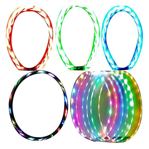 Led Colorful Hula Hoop, Light Changing Hoop Light Up Led Hoops för barn och vuxna [DmS] colorful 24 lights diameter 90