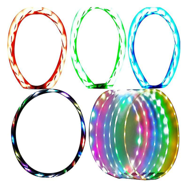 Led Farverig Hula Hoop, Lys Skiftende Hula Hoop Lys Op Led Hula Hoops Til Børn Og Voksne  [DmS] green 24 lights diameter 90