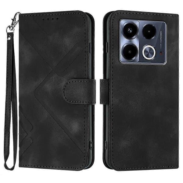 Linjemønster PU-etui til Infinix Note 40 4G [DB]
