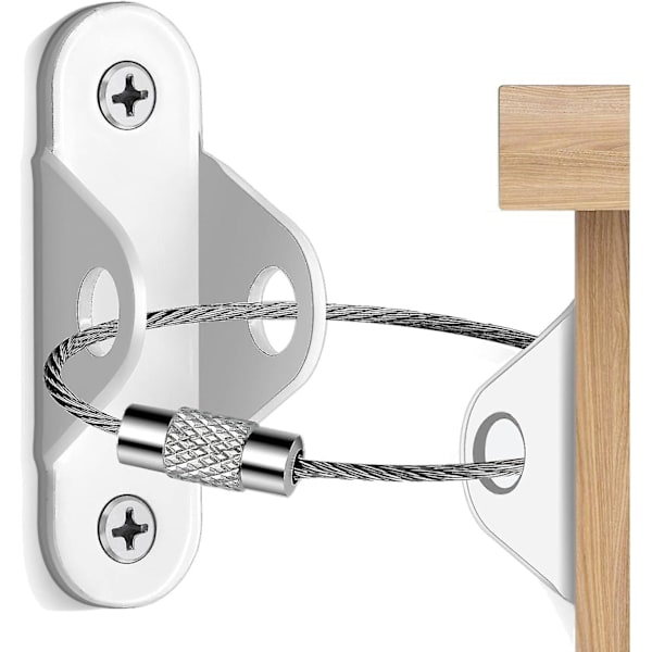 6-pack Möbelankare för barnsäkring, Möbelband för att förhindra fall och välta, Byrå- eller skåpsankare till vägg white 12 pcs