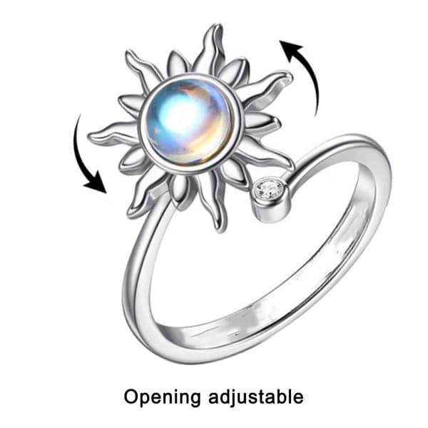 Ångest Oro Boll Ring Meditation Spinner Ring Justerbar Öppen Spinner Ring