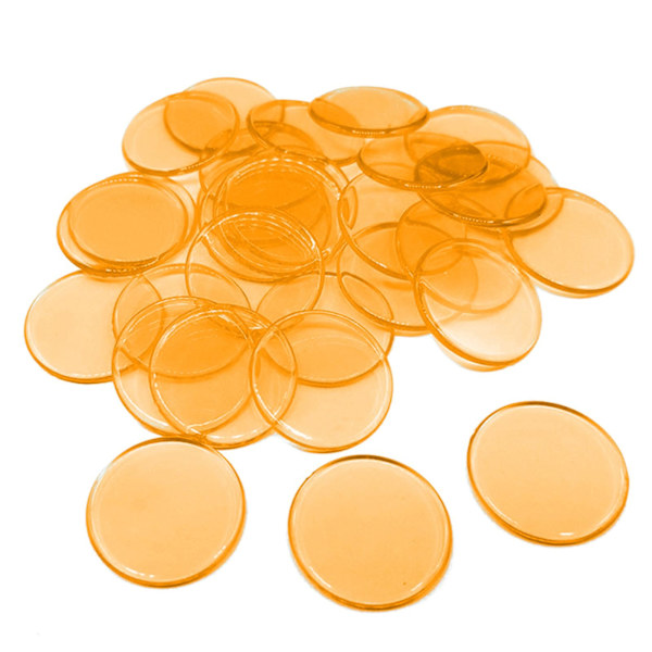 100 kpl 19 mm Bingo-siruja Läpinäkyvä Väri Laskeminen Matemaattinen Peli Laskijat Merkit Kaesi  [DmS] Orange 100pcs
