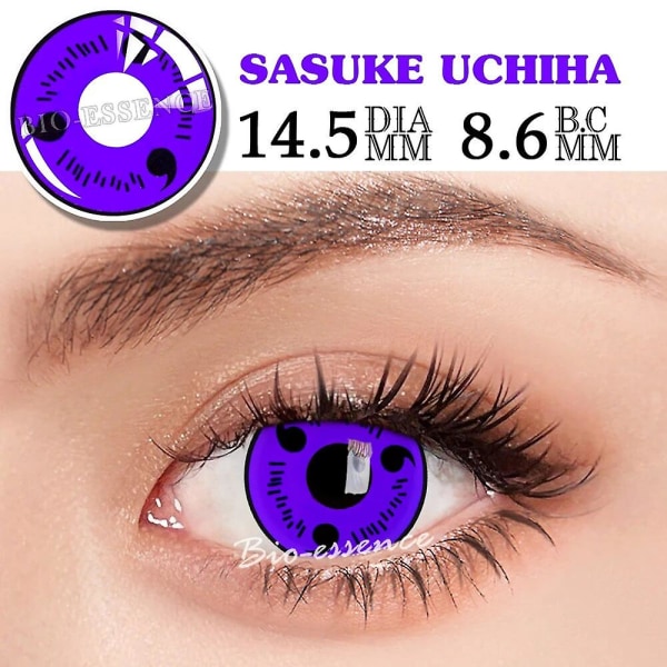 Tib 1 Par Deling Sharingan Kontaktlinser Til Øjne Cosplay Linser Anime Linse Uchiha Sasuke Kakashi Linser Anime Tilbehør (FMY) Sasuke Uchiha