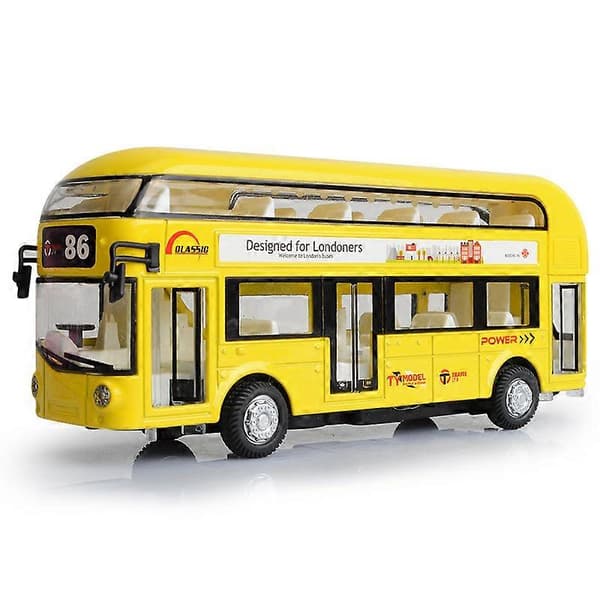 Lontoo Double Decker -turistibussimalli, leluauto lapsille yellow
