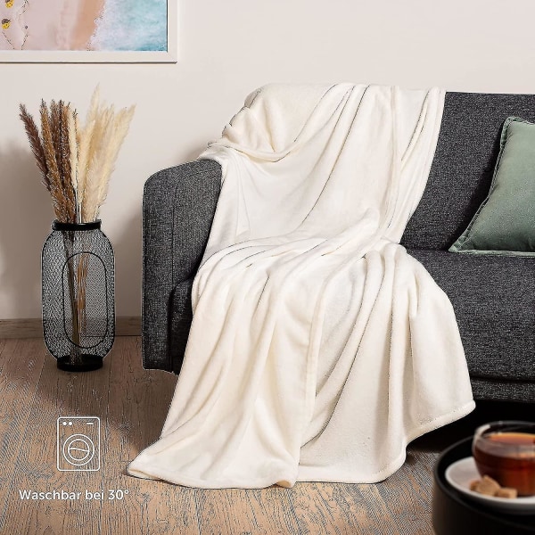 Blød og Koselig Pude - Høj kvalitet tæppe, Super blødt fleece tæppe som sofa tæppe, sengetæppe eller stue tæppe Gray 150 x 200 cm