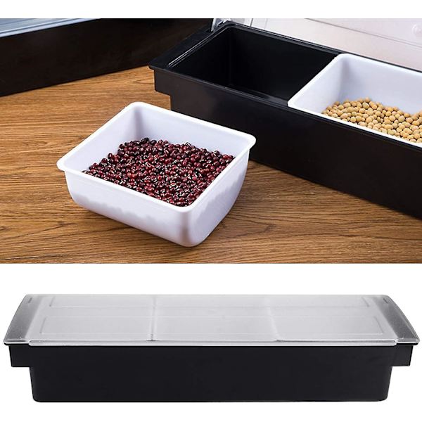 6 roms serveringsbrett, avtakbar toppingstasjon, plastpizza ingredienser, krydderdispenser, gjenbrukbar, stil 1 SIZE 3