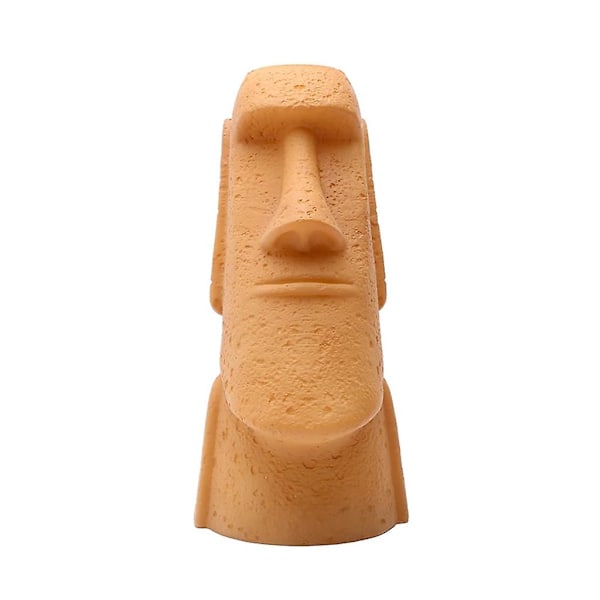 3D Natlys Easter Island Moai Stenfigur Batteridrevet Bord LED Lampe