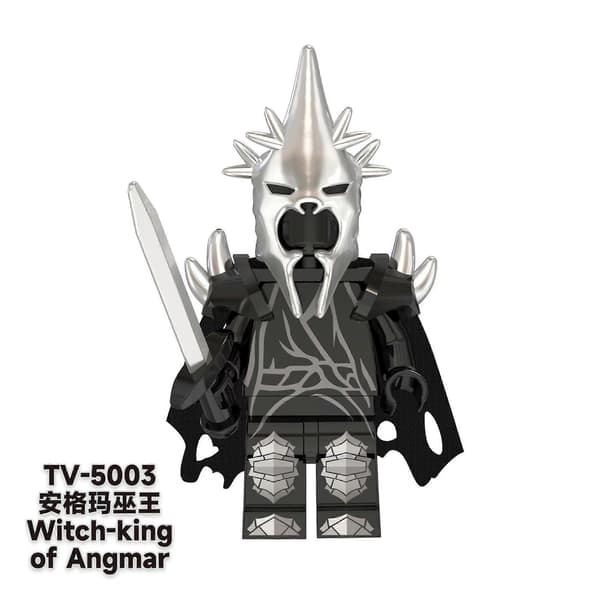 Ringenes Herre Sauron+Frodo+Merry+Sam+Peregrin+Ringwraith Witch-king Byggeklods Dukke 8 stk.