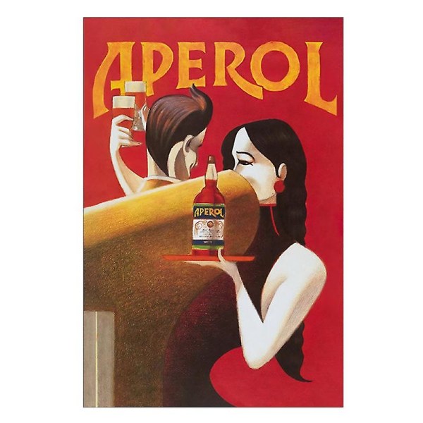 Dukmålningar Aperol Vin Vintage Mat Dryck Köksaffisch och print Väggkonst No FrameBY Style 1 60X90cm