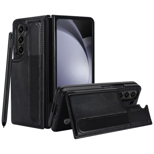 Dobbelt rem penneholder foldbart etui kompatibelt med Samsung Z Fold6