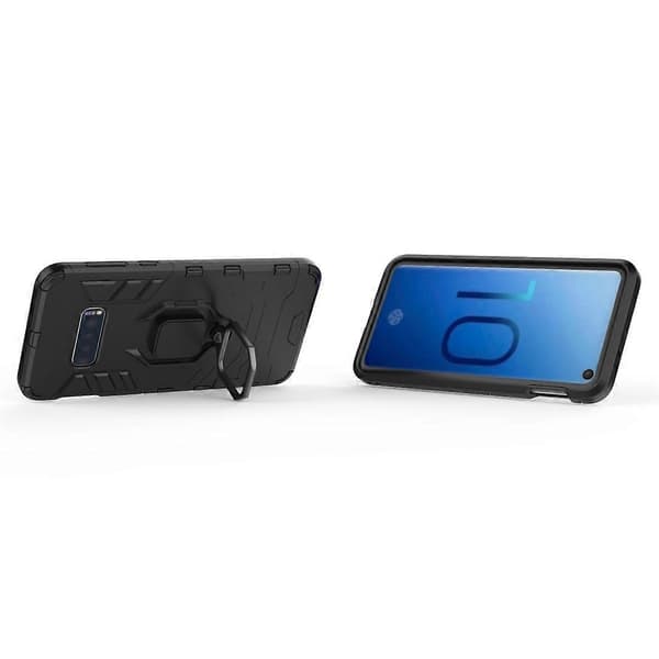 PC + TPU Støtsikkert Beskyttelsesdeksel for Galaxy S10e, med Magnetisk Ringholder [DB]