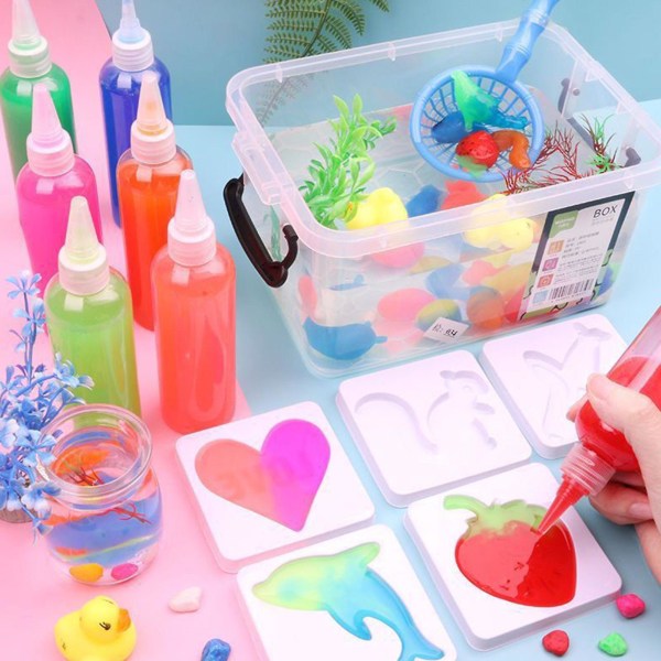 Magisk gör-det-själv vattentomteleksaker Tecknad känselleksak för barn Giftfri leksak D5T [DmS] 6 Color Suit