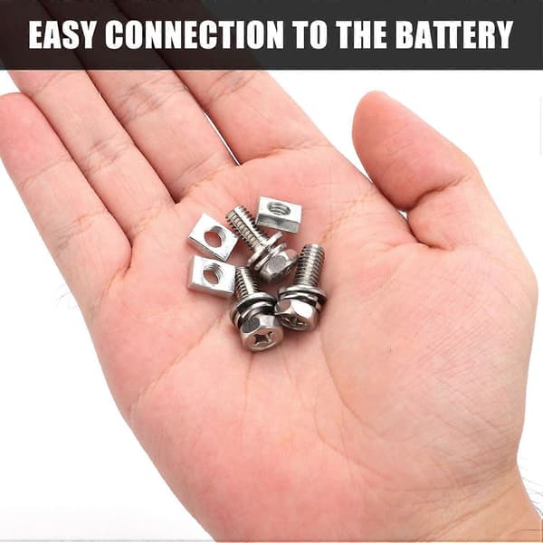 64-pack Motorcykel Batteripol Mutter och Bult Kit, M6x16mm Bult 304 Rostfritt Stål Mo