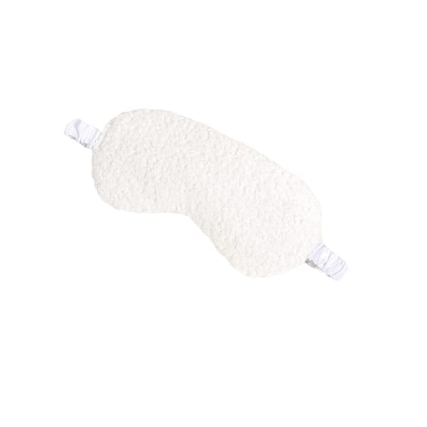 Plys sovemaske med bamsefront hvid