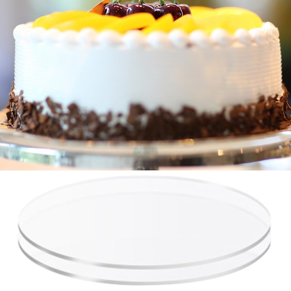 2 stk Akryl Kageplader Ikke-klæbende Holdbare Alsidige Transparente Runde Smørcreme Kage Diske til Kage ServeringBY 18cm