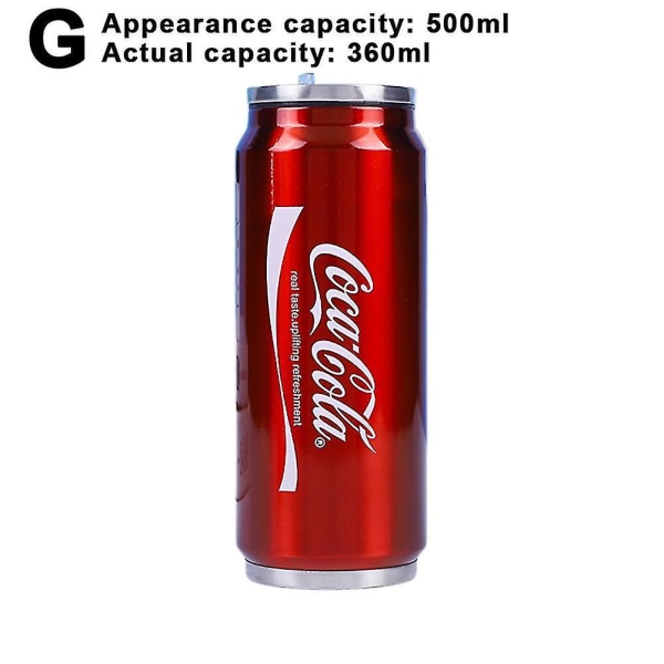 350ml/500ml Coca Cola Mug, Isolering för Varma och Kalla Drycker, 304 Rostfritt Stål Termos, Coke Giant Vattenflaska, Anpassad Bil TraBY Actual Capacity 360Ml Red