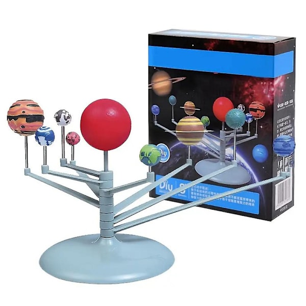Solsystemmodell DIY-kit Planetariskt instrument 360 graders rotation 9 planetmodeller STEM Astronomi Konst Vetenskap Utbildningsleksaker Present [DmS]