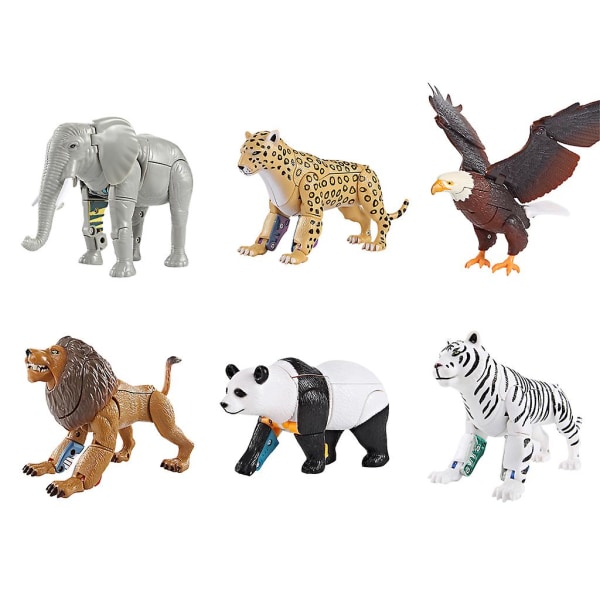 Educational Transform Animals Robot Action Figure Legetøj Gave Til Børn Småbørn Dyr Figurer Model Transformation Legetøj (FMY) Panda