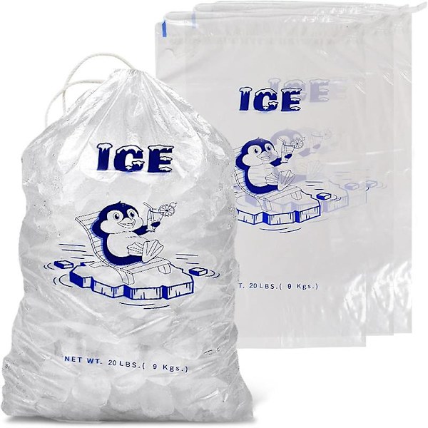10 stk. Isposer med Holdbar Snørelukning Genopfyldbare Isopbevaringsposer til BBQ'er Camping Madboder 20 Lb.BY