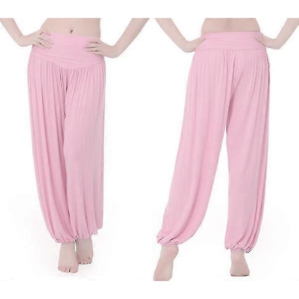 Julegave Yoga Ali Baba Baggy Harem Bukser Aladdin Bloomers Casual Dansebukser for Kvinner Pink M