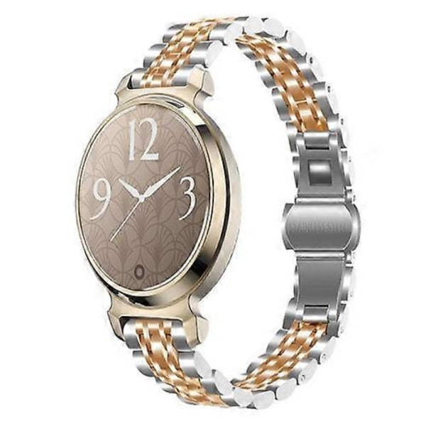 Til Garmin Lily 2 Syv-perlers 14mm Urrem i Rustfrit Stål Silver Rose Gold