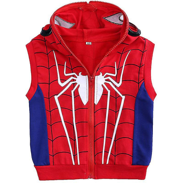 Barn Pojkar Spiderman träningsoverall Set Sport Sweatshirt + Väst + Byxor Outfit Kostym Casual Spider-man kostym Blue 9-12 Months