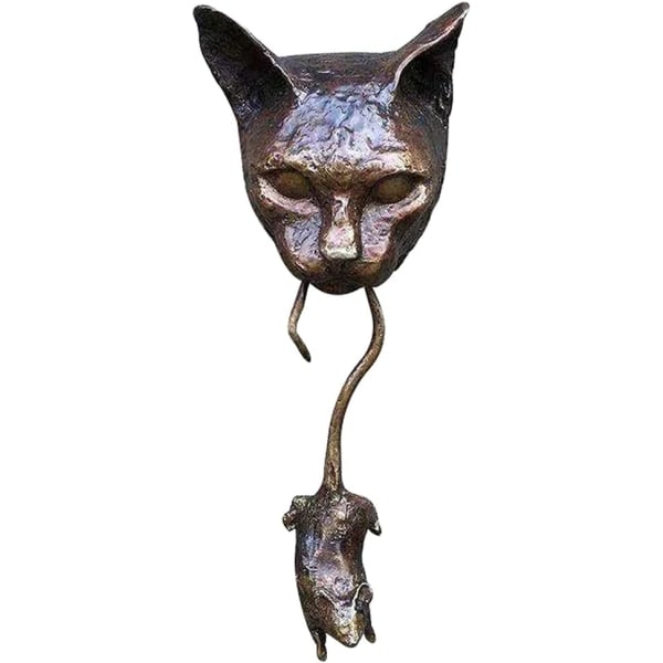 Katt Och Mus Vägg Skulptur Dörrknackare Ytterdörrknackare