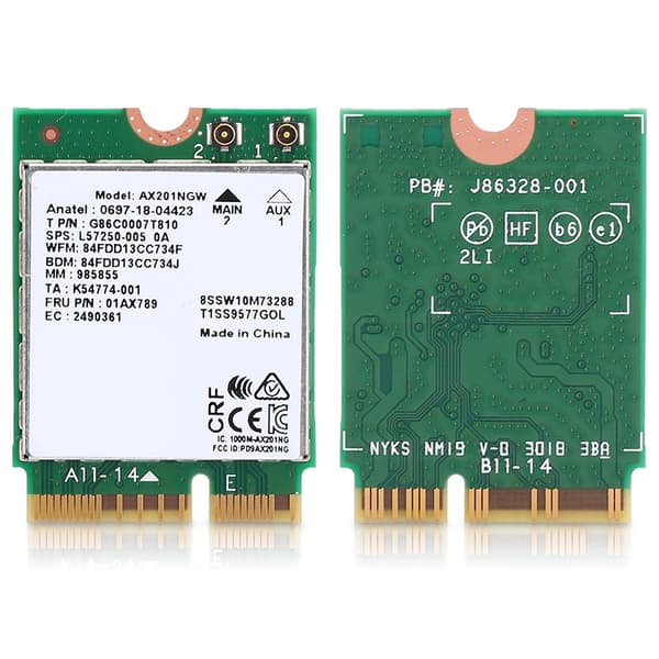 Netværkskort til Intel AX201NGW WIFI 6 Gigabit 2400M M.2.CNVio2-interface til Bluetooth 5.0 [DB]