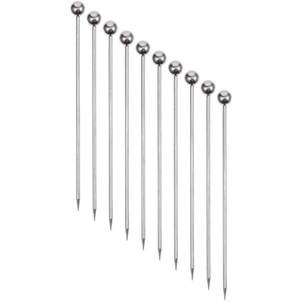 50 Pieces Stainless Steel Cocktail Picks Metal Martini Picks 4.3 Inch