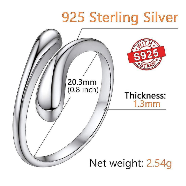 Dam S925 Solid Sterling Silver Ring, elegant stilig design