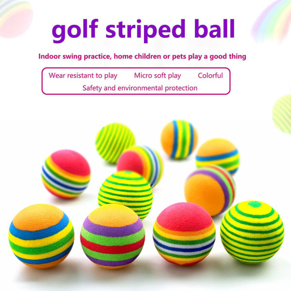 10st Multi-purpose Golf Foam Ball Högsäkerhet Slitbeständig miljövänlig golfövningsboll för inomhus TSUNDEAU [DmS] Orange