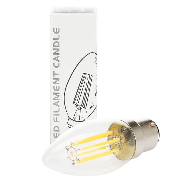 LED-lys pærer 4W B22 BC dimmbare LED-filament lyspærer varm hvit lys lamper