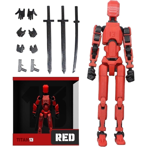 T13 Actionfigur, Titan 13 3D-trykt Actionfigur, Lucky 13 Actionfigur, Nova 13 Actionfigur Dummy 13 Actionfigur Red