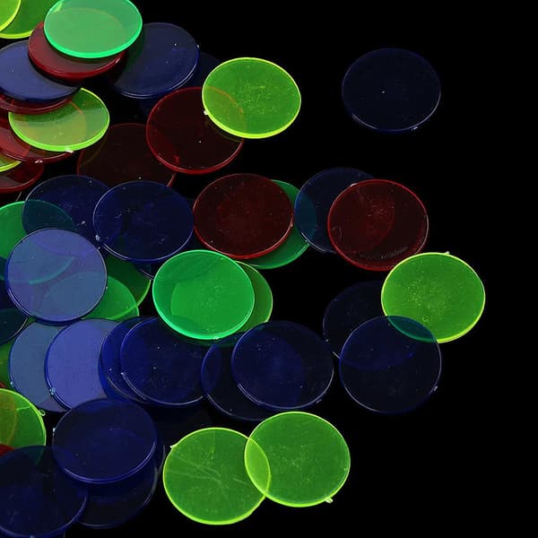 300 st Professionella Bingochips Räkningsbingochips Plast Multicolor 1.5x1.5cm