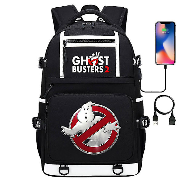 Ghostbusters trykt USB ungdoms- og studenterrygsæk til mænd og kvinder - afslappet rejserygsæk 1